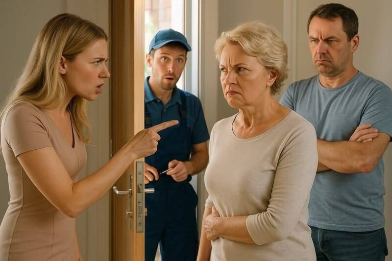 Albina kwam de woning binnen en bleef net achter de drempel staan.