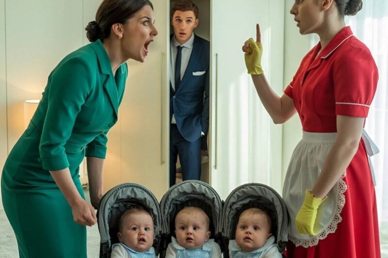 Een miljonair-weduwnaar verstopte zich om te zien hoe zijn vriendin zijn drieling behandelde… totdat… Het landhuis was gehuld in een bijna plechtige stilte, een bedrieglijke rust die leek te zweven tussen de gangen met gepolijst marmer en schilderijen die waren geërfd van vorige generaties.