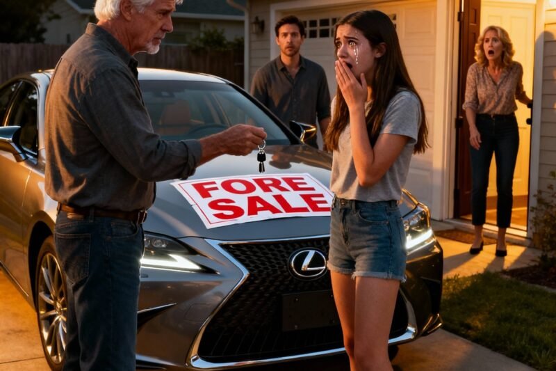 Mijn vader vroeg verbaasd: “Schat, waarom ben je met de taxi gekomen? Waar is de Mercedes die je moeder en ik je voor je verjaardag hebben gegeven?” Voordat ik kon antwoorden, glimlachte mijn man en zei: “Die auto is nu van mijn schoonmoeder!” Mijn vader zweeg even en dacht diep na… En wat hij vervolgens deed, maakte me echt trots op hem.