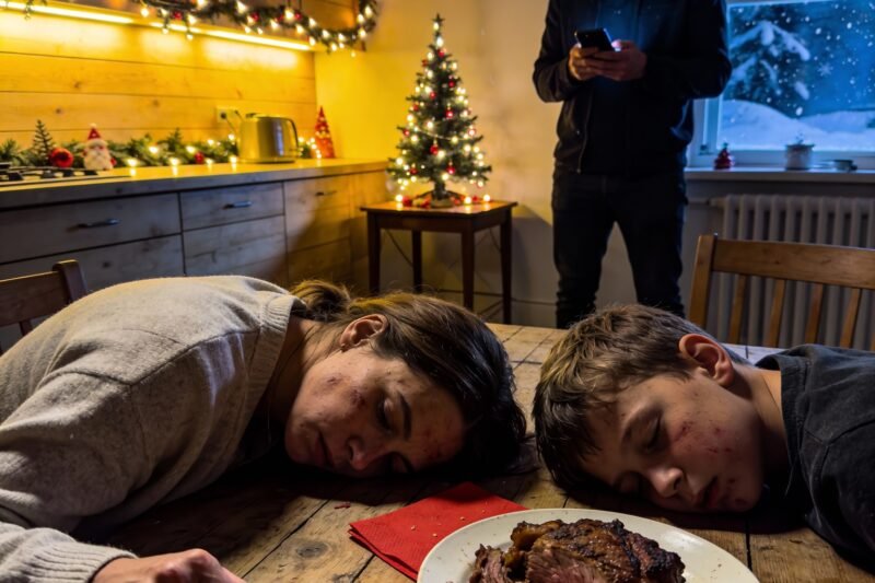 Mijn man kookte het avondeten en meteen nadat mijn zoon en ik hadden gegeten, vielen we in slaap. Ik deed alsof ik bewusteloos was en hoorde hem aan de telefoon zeggen: “Het is gebeurd… ze zullen allebei snel weg zijn.” Nadat hij de kamer had verlaten, fluisterde ik tegen mijn zoon: “Beweeg nog niet…” Wat er daarna gebeurde, overtrof al mijn verwachtingen…