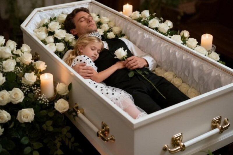 Een klein meisje klom in de kist van haar vader — en wat er gebeurde liet iedereen bevroren.