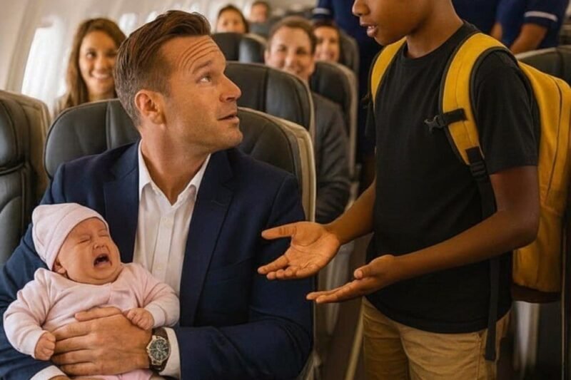 Een inspirerend verhaal over vriendelijkheid op 30.000 voet: hoe de gestage kalmte van een tiener vrede bracht voor een huilende Baby en haar uitgeputte vader