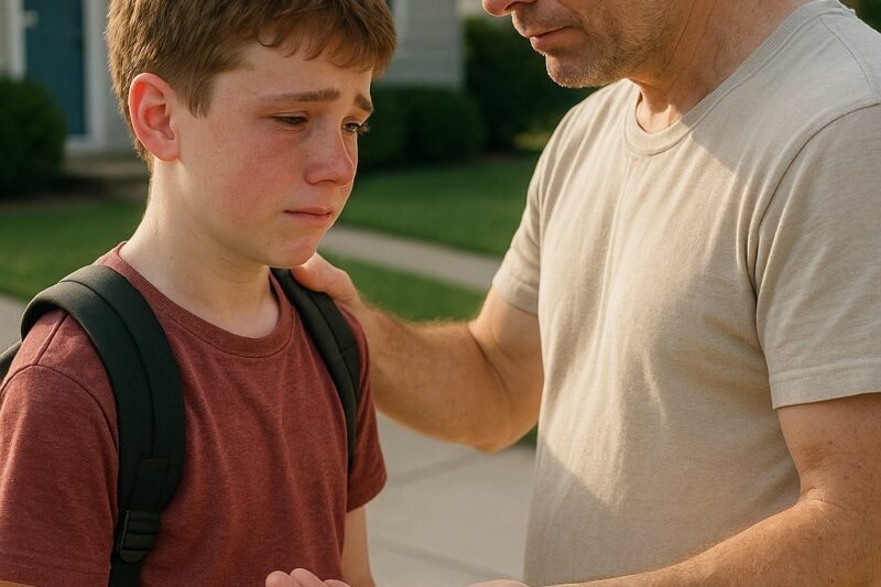 De jongen die iedereen dacht te stelen van de oude buurman liet een brief achter die zijn eigen vader op de knieën deed vallen.