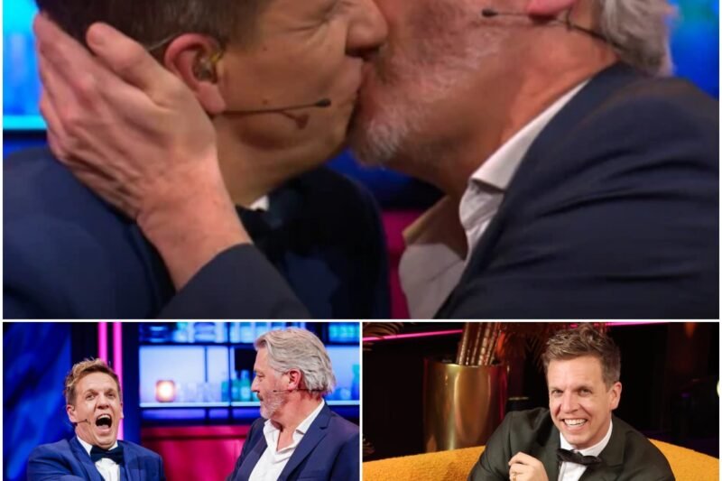 James Cooke wordt zelf verrast in ‘JAMES & co’: Kürt Rogiers kust de presentator vol op de mond