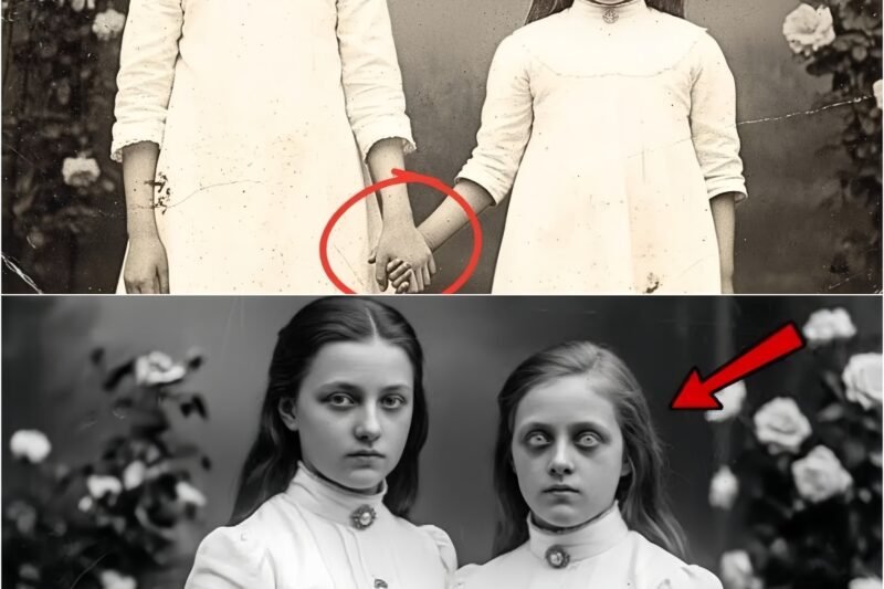 Deze foto uit 1895 van een meisje dat de hand van haar zus vasthoudt, leek ogenschijnlijk normaal, totdat restauratie een verrassing aan het licht bracht.