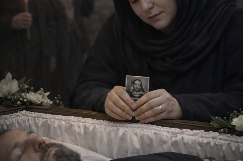 De weduwe legde stiekem in de kist van haar man een foto van zijn minnares, en een paar dagen later gebeurde iets wat het hele dorp zich nog lang herinnerde 😱