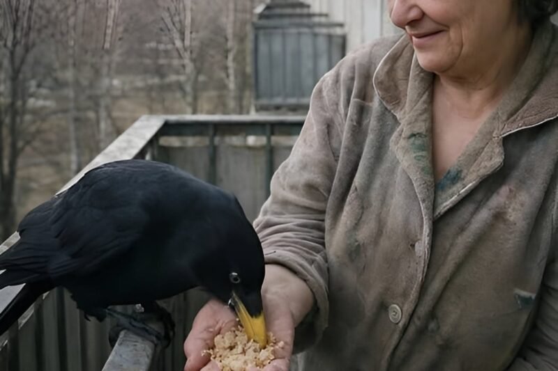Een vrouw voedde zes jaar lang elke dag dezelfde kraai op haar balkon: maar op een dag kwam de vogel gewoon niet meer, en kort daarna ontdekte de vrouw een verschrikkelijke waarheid 😢