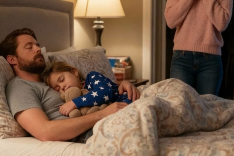 Een achtjarig meisje slaapt alleen, maar klaagt elke ochtend dat haar bed “te klein” is. Wanneer haar moeder om 2 uur ’s nachts de beveiligingscamera controleert, barst ze in stille tranen uit…