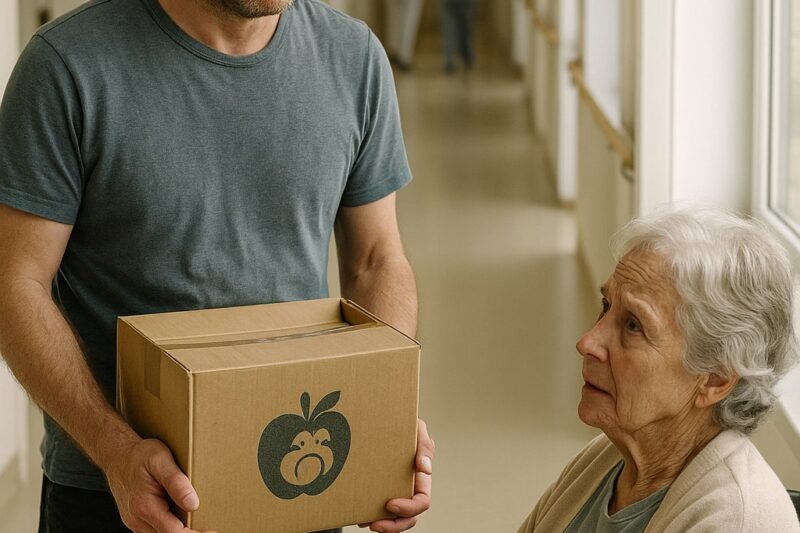 De dag dat Daniel een kartonnen doos naar het verzorgingshuis bracht en zei: “Mama, alsjeblieft, wees niet boos, ik had geen andere keuze”, vertraagden iedereen op de gang om te kijken.