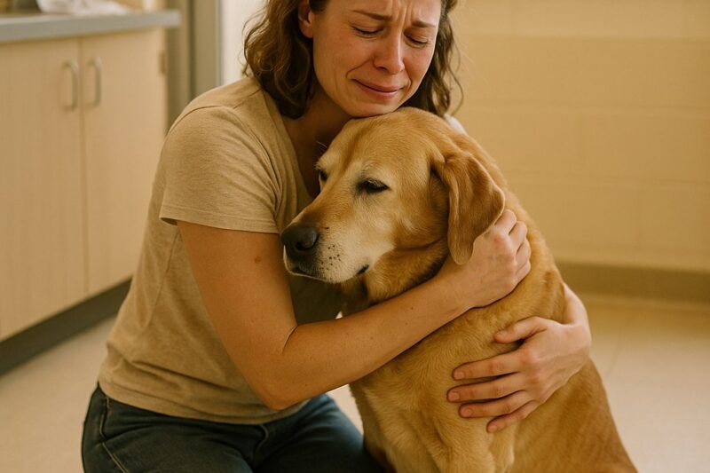 Hij liet een gezonde oude hond achter in het asiel met de woorden „Ze zal het niet merken dat ik weg ben”, maar toen de vrijwilliger de naam op de halsband las, begonnen haar handen te trillen.