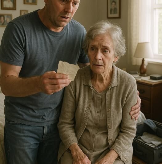 Op de ochtend dat Ethan zijn moeder in een verzorgingstehuis plaatste, vond hij een opgevouwen briefje in haar schoen waardoor zijn handen zo hevig trilden dat hij bijna haar koffer liet vallen.