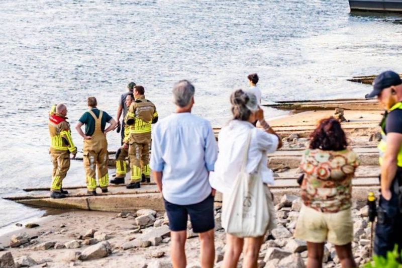 Visser redt hond uit het water